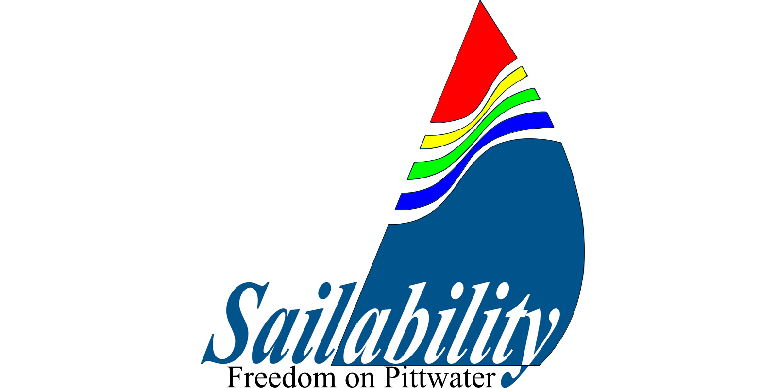 Sailabiity Pittwater Logo with Rainbow Sail